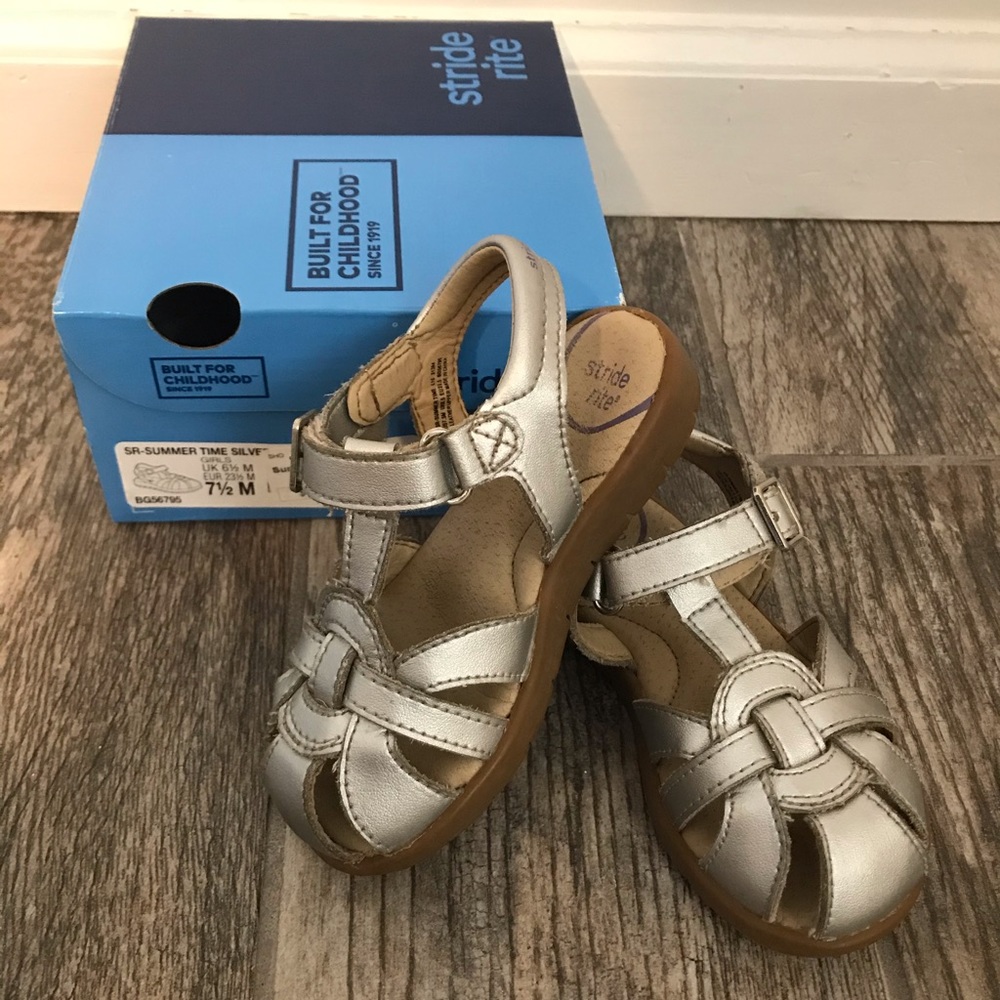 Stride Rite  - 7.5 m toddler silver sandals